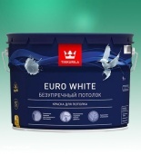 Краска ТИККУРИЛА EURO WHITE для потолка водно-дисперсионная,  (9л=15кг) белая