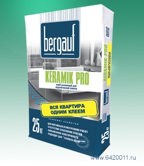 BERGAUF Keramik Pro усиленный 25 кг, клей для плитки