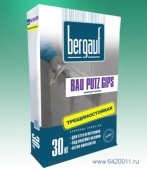BERGAUF Bau Putz Gips 30 кг, гипсовая штукатурка серая