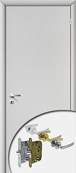 Дверь ОЛОВИ крашеная в комплекте (ручка+замок с ключами)