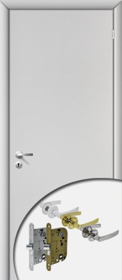  Дверь ОЛОВИ крашеная в комплекте (ручка+замок с ключами) Белая М7